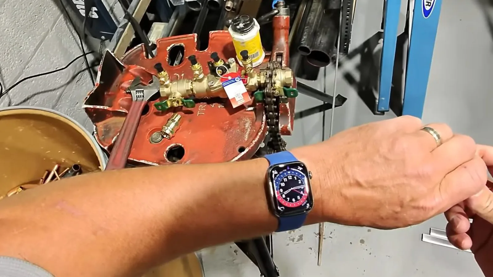 Gauge readings taken during a backflow preventer test, representing Backflow Testing & Prevention service