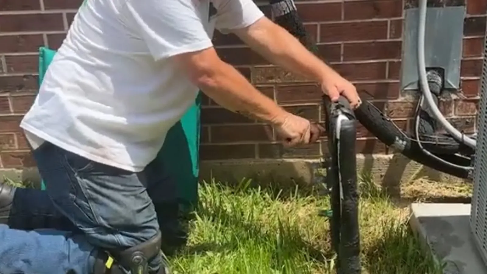 A leaking outdoor spigot shutoff being replaced, related to Irrigation Meter vs Main Meter: How Alpharetta Homeowners Save on Sewer Charges