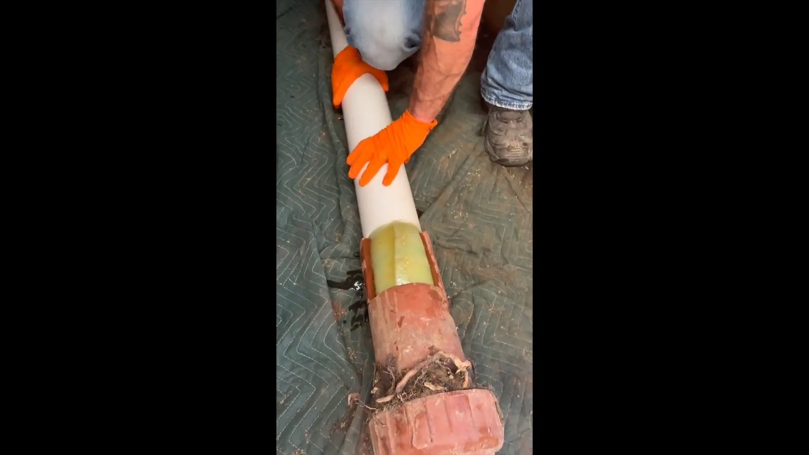 A cured-in-place liner inspected after installation during a service visit in Halcyon